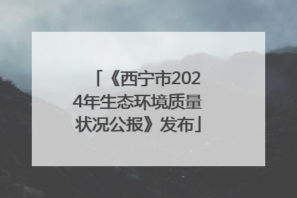 《西宁市2024年生态环境质量状况公报》发布