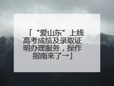 “爱山东”上线高考成绩及录取证明办理服务，操作指南来了→