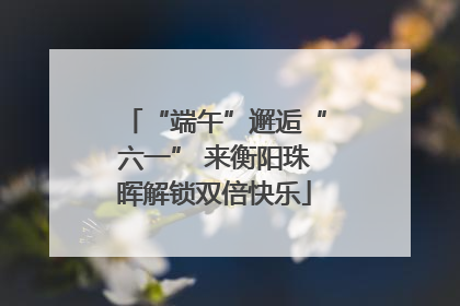 “端午”邂逅“六一” 来衡阳珠晖解锁双倍快乐