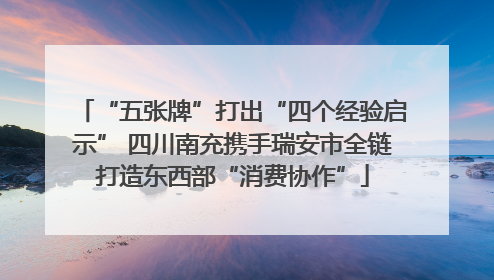 “五张牌”打出“四个经验启示” 四川南充携手瑞安市全链打造东西部“消费协作”