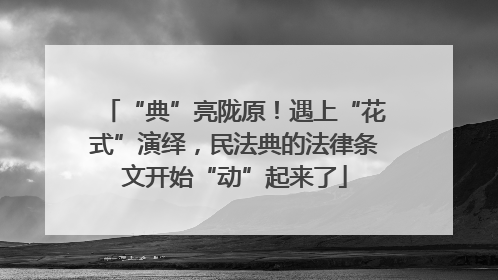 “典”亮陇原！遇上“花式”演绎，民法典的法律条文开始“动”起来了