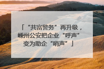 “共富警务”再升级，嵊州公安把企业“呼声”变为助企“哨声”
