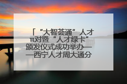 “大智荟通”人才π对暨“人才绿卡”颁发仪式成功举办——西宁人才周大通分会场亮点纷呈
