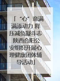 “心”意满满添动力 释压减负凝斗志 陕西合阳公安组织开展心理健康团体辅导活动