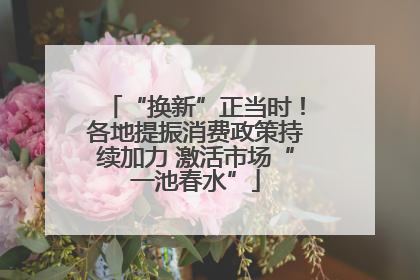 “换新”正当时！各地提振消费政策持续加力 激活市场“一池春水”