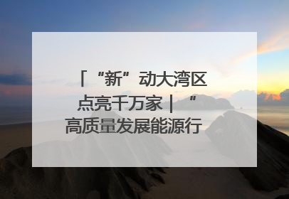 “新”动大湾区 点亮千万家｜“高质量发展能源行”系列报道③
