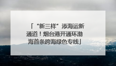 “新三样”添海运新通道！烟台港开通环渤海首条跨海绿色专线