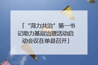 “菏力共治”第一书记助力基层治理活动启动会议在单县召开