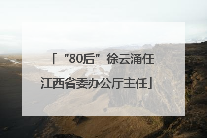 “80后”徐云涌任江西省委办公厅主任