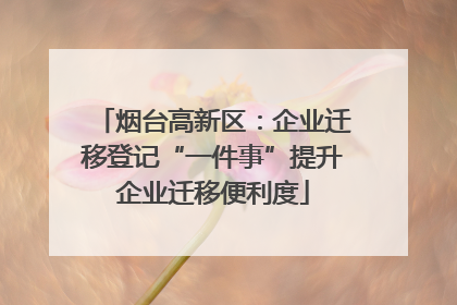 烟台高新区：企业迁移登记“一件事”提升企业迁移便利度