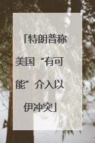 特朗普称美国“有可能”介入以伊冲突