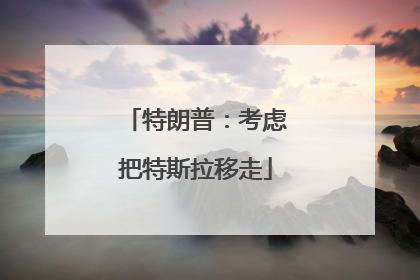 特朗普：考虑把特斯拉移走