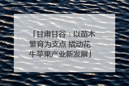 甘肃甘谷：以苗木繁育为支点 撬动花牛苹果产业新发展