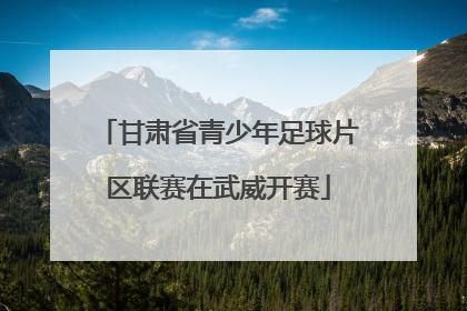 甘肃省青少年足球片区联赛在武威开赛