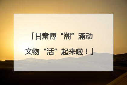 甘肃博“潮”涌动 文物“活”起来啦！