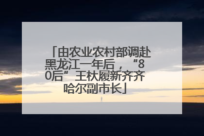 由农业农村部调赴黑龙江一年后，“80后”王杕履新齐齐哈尔副市长
