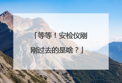 等等！安检仪刚刚过去的是啥？