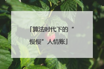 算法时代下的“慢慢”人情账