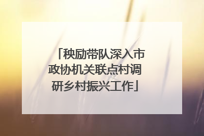 秧励带队深入市政协机关联点村调研乡村振兴工作