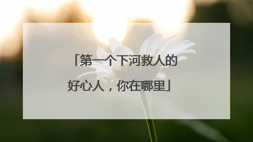 第一个下河救人的好心人，你在哪里