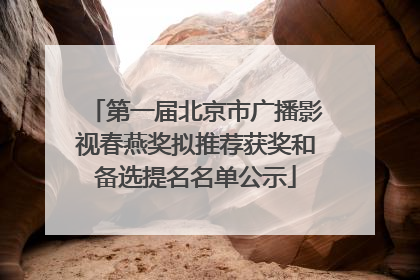 第一届北京市广播影视春燕奖拟推荐获奖和备选提名名单公示