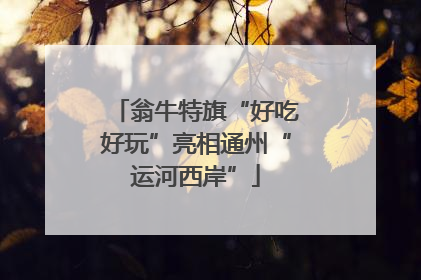翁牛特旗“好吃好玩”亮相通州“运河西岸”