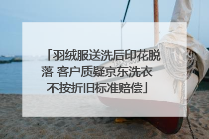羽绒服送洗后印花脱落 客户质疑京东洗衣不按折旧标准赔偿