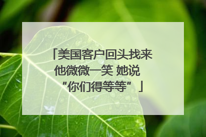美国客户回头找来 他微微一笑 她说“你们得等等”