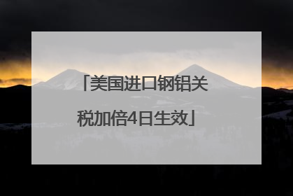 美国进口钢铝关税加倍4日生效