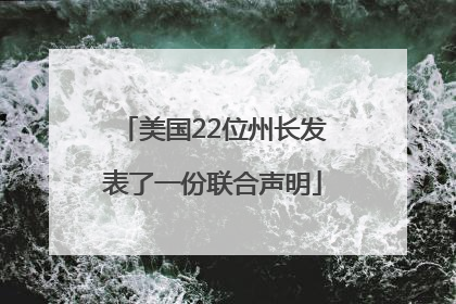 美国22位州长发表了一份联合声明