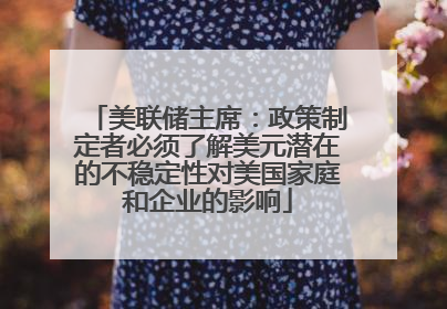 美联储主席：政策制定者必须了解美元潜在的不稳定性对美国家庭和企业的影响