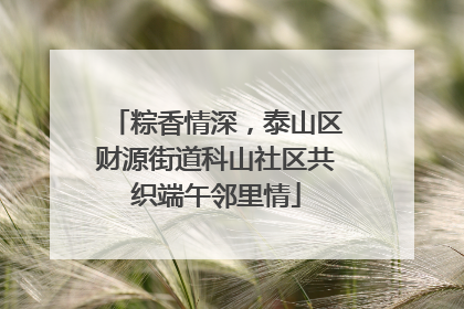 粽香情深，泰山区财源街道科山社区共织端午邻里情