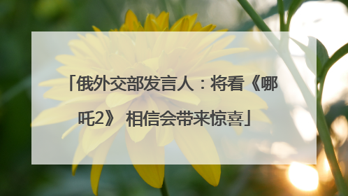 俄外交部发言人：将看《哪吒2》 相信会带来惊喜