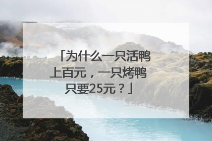 为什么一只活鸭上百元，一只烤鸭只要25元？