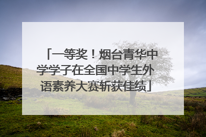 一等奖！烟台青华中学学子在全国中学生外语素养大赛斩获佳绩