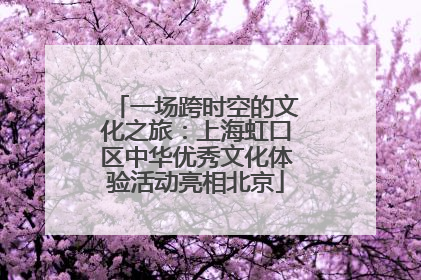 一场跨时空的文化之旅：上海虹口区中华优秀文化体验活动亮相北京