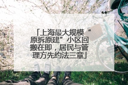 上海最大规模“原拆原建”小区回搬在即，居民与管理方先约法三章