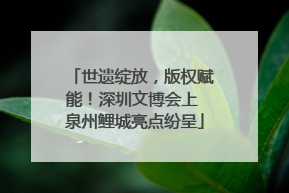 世遗绽放，版权赋能！深圳文博会上 泉州鲤城亮点纷呈