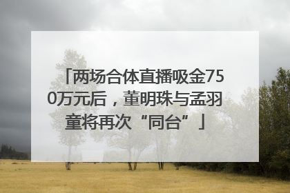 两场合体直播吸金750万元后，董明珠与孟羽童将再次“同台”