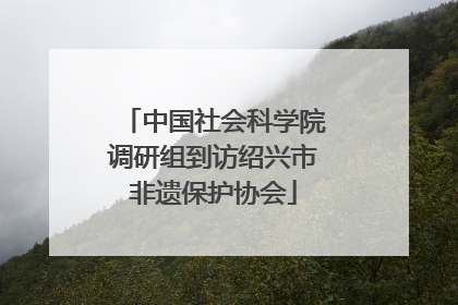 中国社会科学院调研组到访绍兴市非遗保护协会