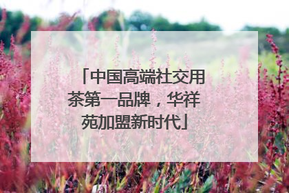 中国高端社交用茶第一品牌，华祥苑加盟新时代