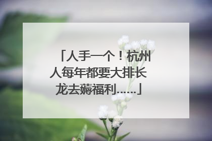 人手一个！杭州人每年都要大排长龙去薅福利……