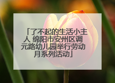了不起的生活小主人 绵阳市安州区调元路幼儿园举行劳动月系列活动