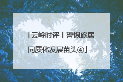 云岭时评丨警惕旅居同质化发展苗头④