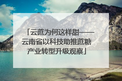 云蔗为何这样甜——云南省以科技助推蔗糖产业转型升级观察