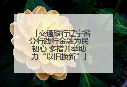 交通银行辽宁省分行践行金融为民初心 多措并举助力“以旧换新”