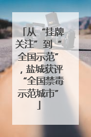 从“挂牌关注”到“全国示范”，盐城获评“全国禁毒示范城市”