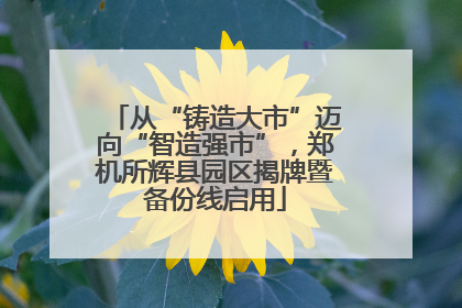 从“铸造大市”迈向“智造强市”，郑机所辉县园区揭牌暨备份线启用