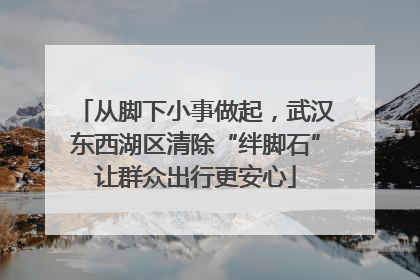 从脚下小事做起，武汉东西湖区清除“绊脚石”让群众出行更安心