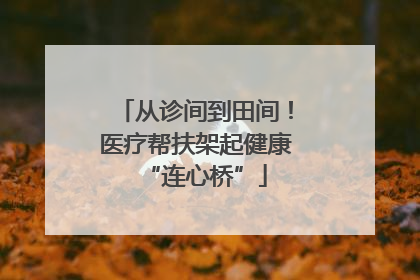 从诊间到田间！医疗帮扶架起健康“连心桥”